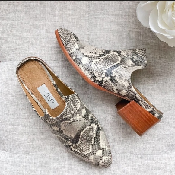 NEW Steve Madden Deandra Snakeskin Embossed Mule - Picture 1 of 4